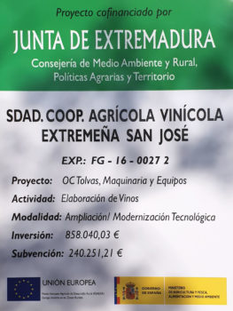 Cartel subvención Junta de Extremadura